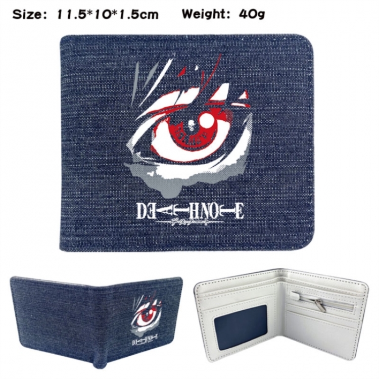 Death note Anime denim folding full-color wallet 11.5X10X1.5CM 
