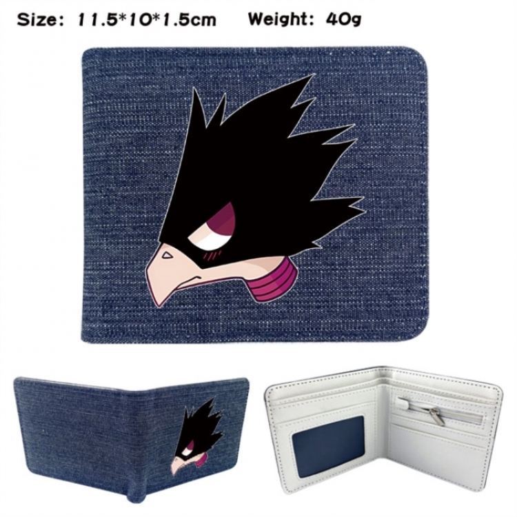 My Hero Academia Anime denim folding full-color wallet 11.5X10X1.5CM 