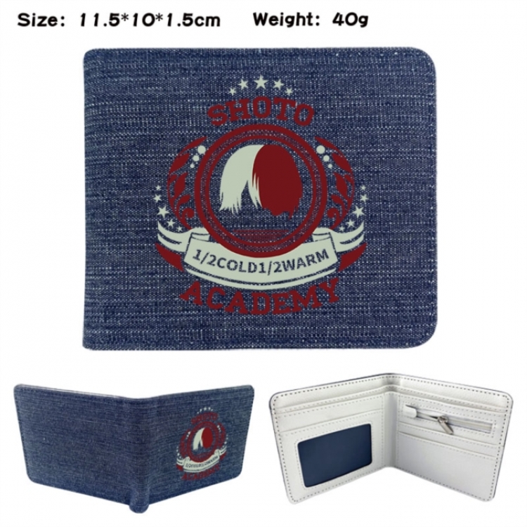 My Hero Academia Anime denim folding full-color wallet 11.5X10X1.5CM 