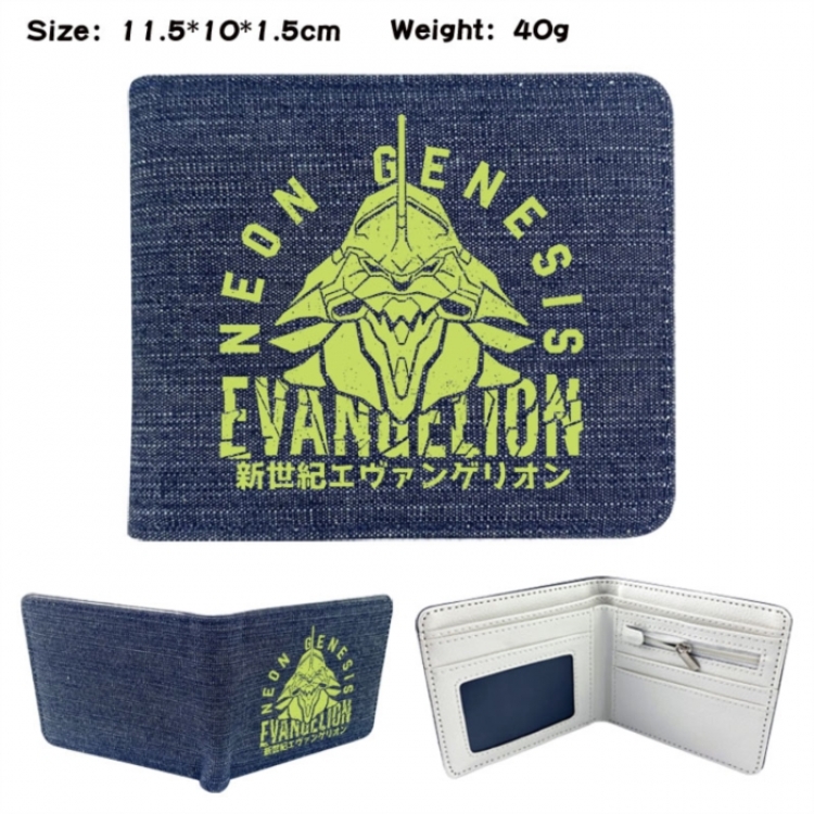 EVA  Anime denim folding full-color wallet 11.5X10X1.5CM 