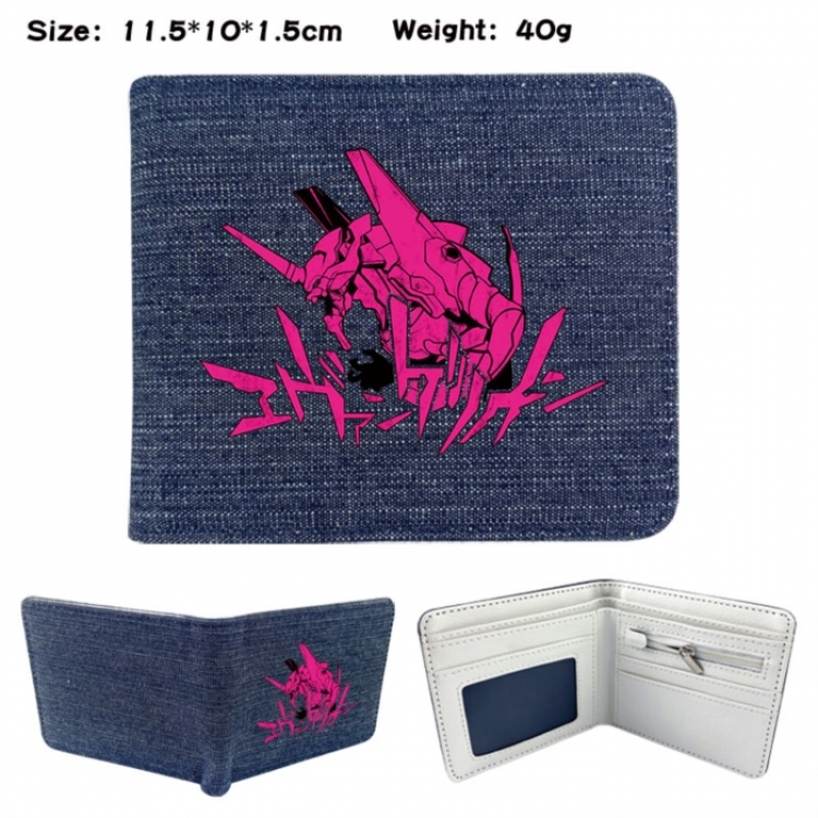 EVA  Anime denim folding full-color wallet 11.5X10X1.5CM 