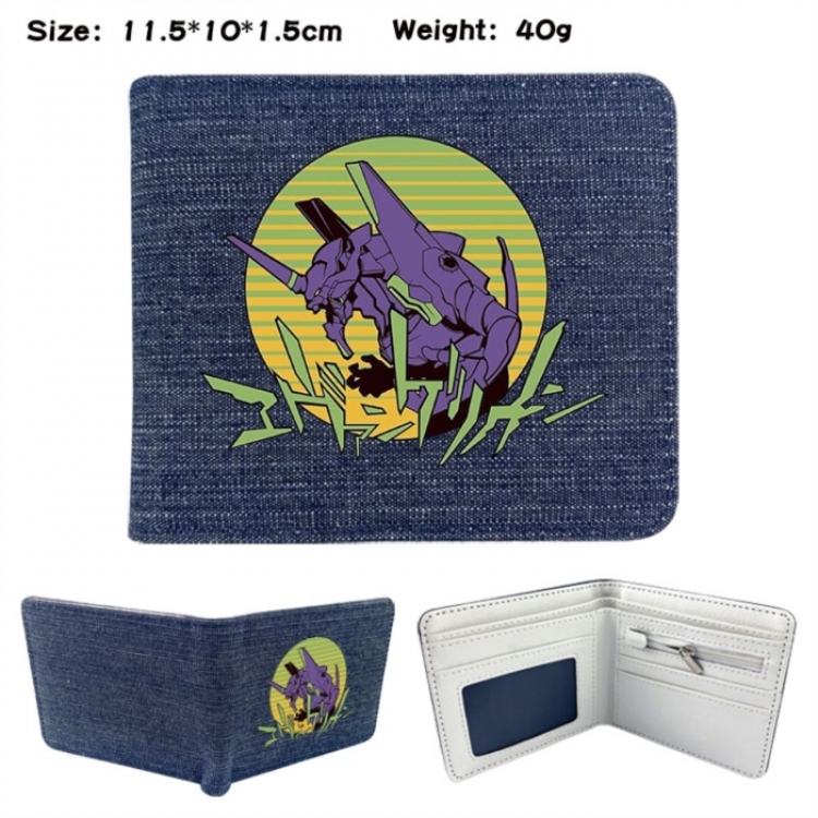 EVA  Anime denim folding full-color wallet 11.5X10X1.5CM 