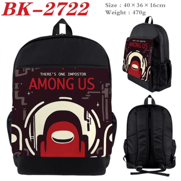 AMONG US Waterproof nylon canvas flip color picture backpack 40X36X16CM