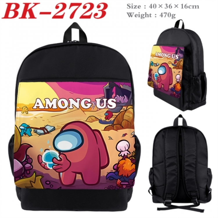 AMONG US Waterproof nylon canvas flip color picture backpack 40X36X16CM