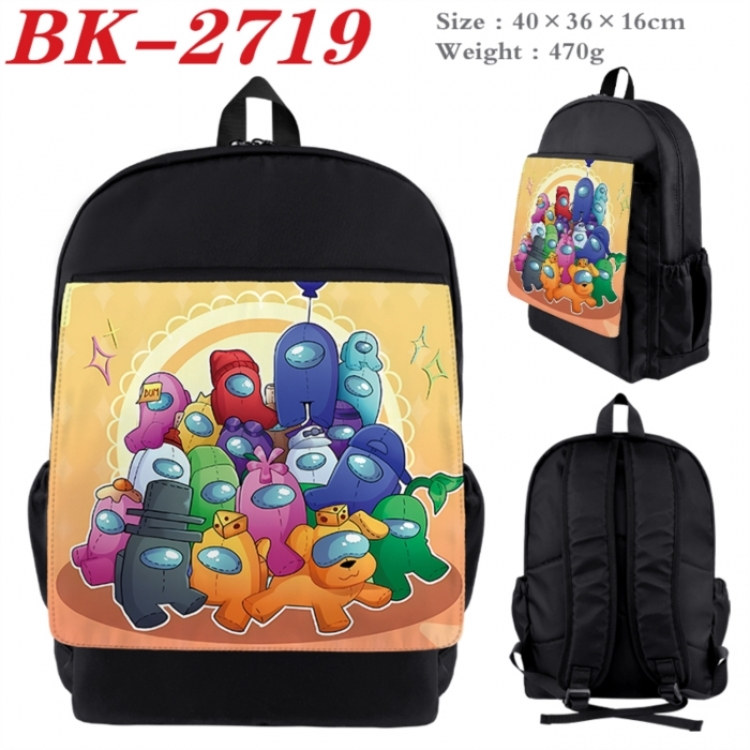 AMONG US Waterproof nylon canvas flip color picture backpack 40X36X16CM