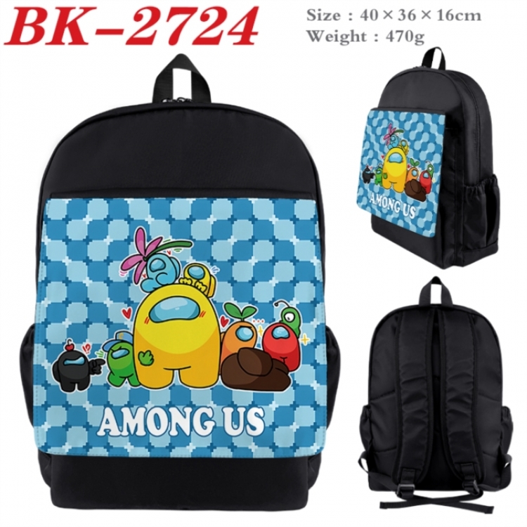 AMONG US Waterproof nylon canvas flip color picture backpack 40X36X16CM