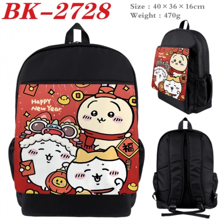 Chiikawa Waterproof nylon canvas flip color picture backpack 40X36X16CM