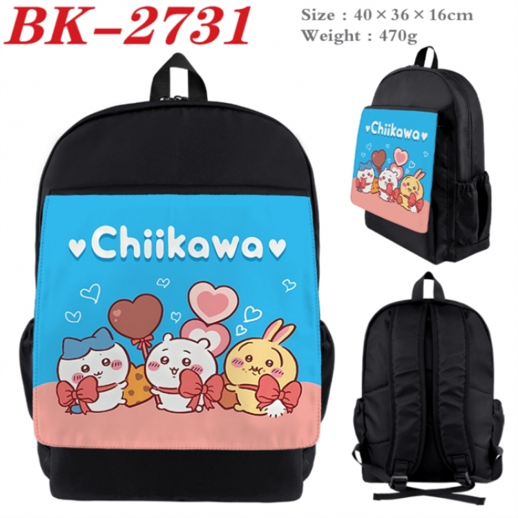 Chiikawa Waterproof nylon canvas flip color picture backpack 40X36X16CM