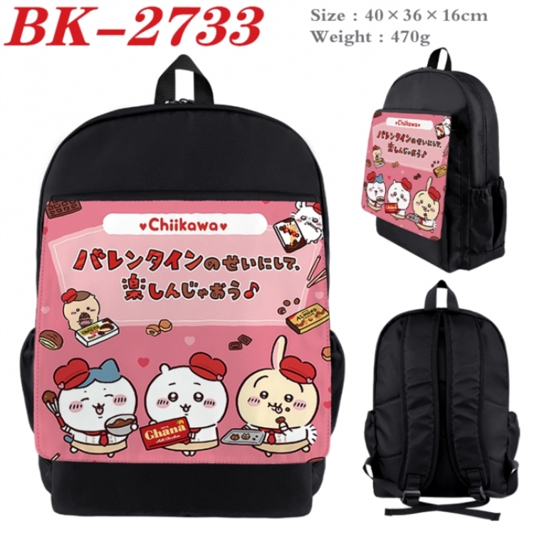 Chiikawa Waterproof nylon canvas flip color picture backpack 40X36X16CM