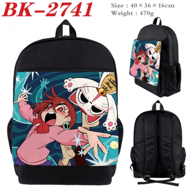 Dandadan Waterproof nylon canvas flip color picture backpack 40X36X16CM