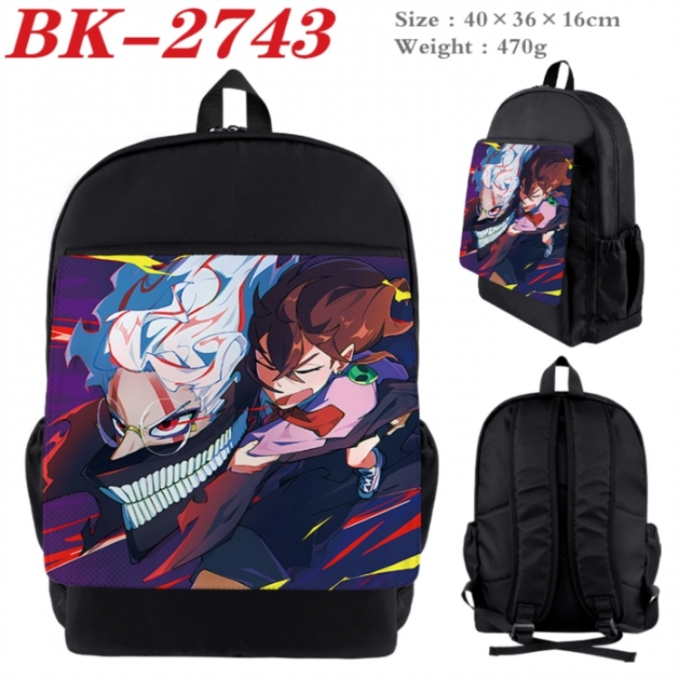 Dandadan Waterproof nylon canvas flip color picture backpack 40X36X16CM