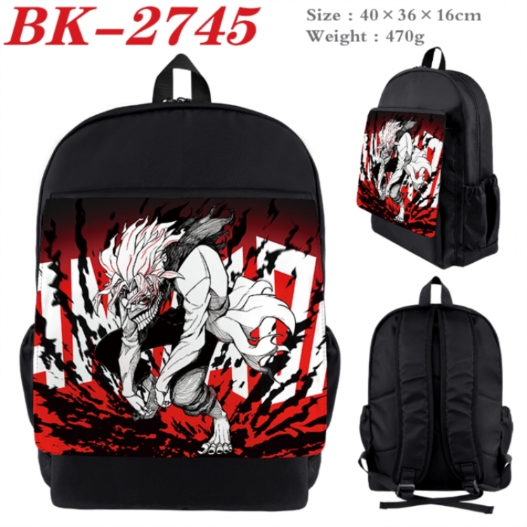 Dandadan Waterproof nylon canvas flip color picture backpack 40X36X16CM