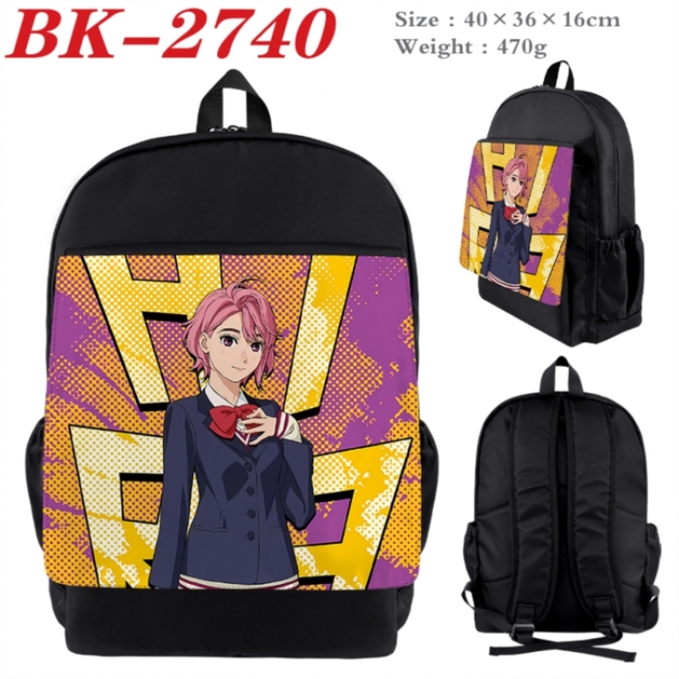 Dandadan Waterproof nylon canvas flip color picture backpack 40X36X16CM