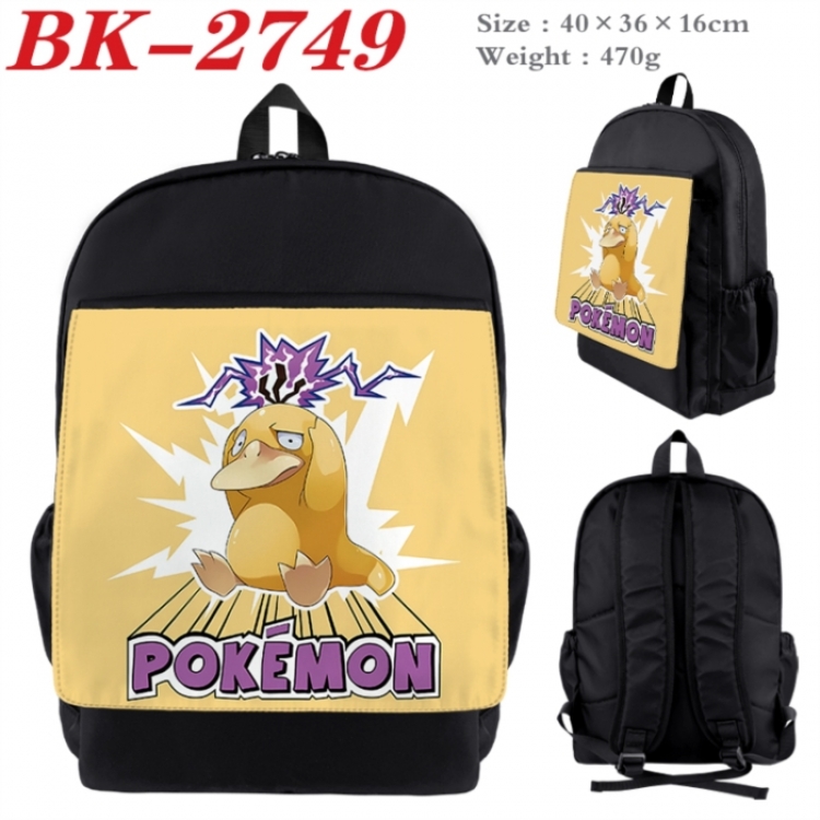 Pokemon Waterproof nylon canvas flip color picture backpack 40X36X16CM