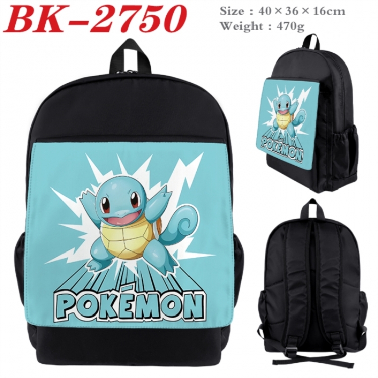 Pokemon Waterproof nylon canvas flip color picture backpack 40X36X16CM
