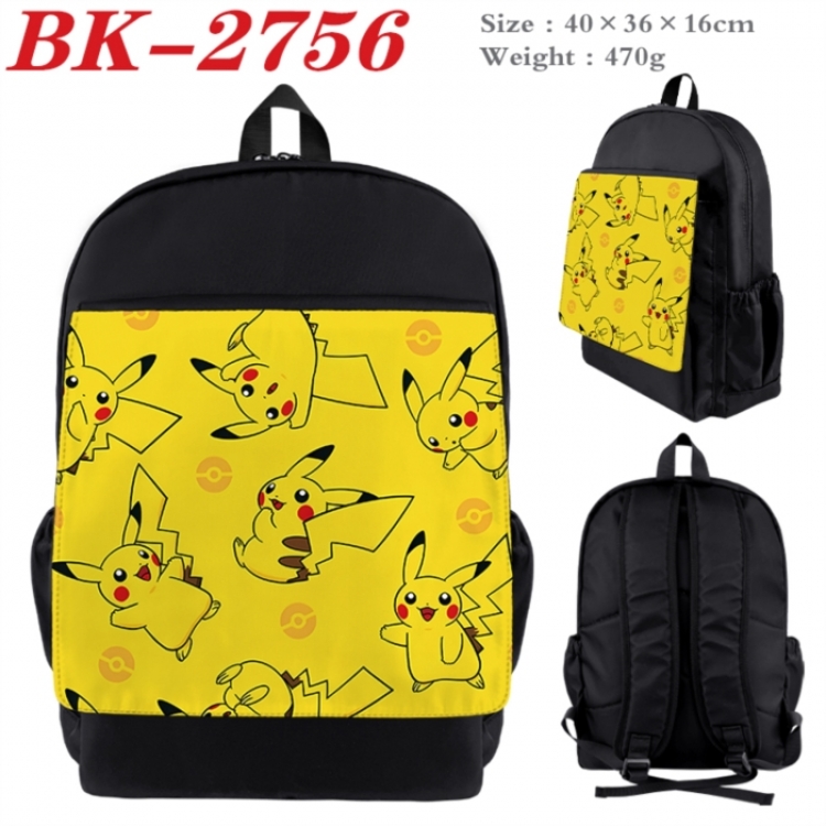 Pokemon Waterproof nylon canvas flip color picture backpack 40X36X16CM