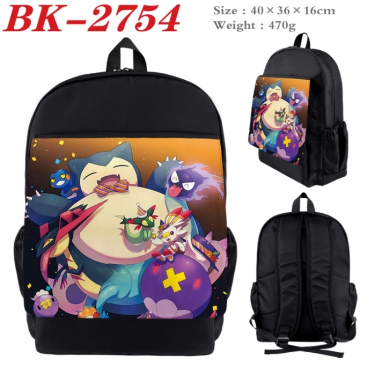 Pokemon Waterproof nylon canvas flip color picture backpack 40X36X16CM