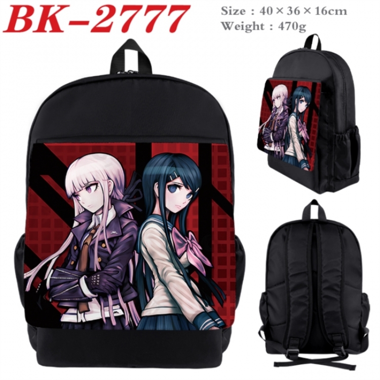 Dangan-Ronpa Waterproof nylon canvas flip color picture backpack 40X36X16CM