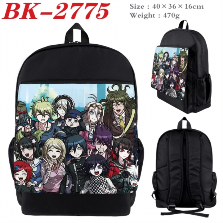 Dangan-Ronpa Waterproof nylon canvas flip color picture backpack 40X36X16CM