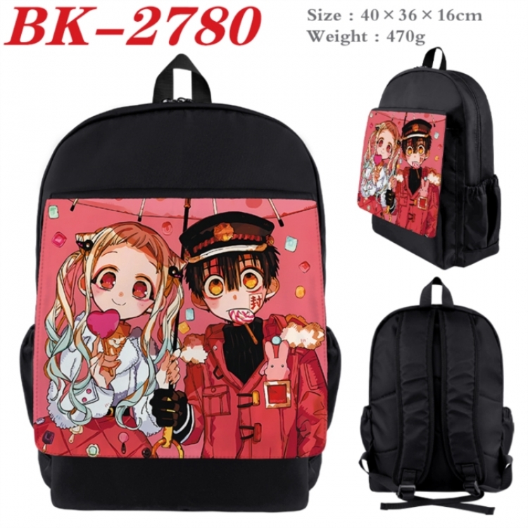 Toilet-bound Hanako-kun Waterproof nylon canvas flip color picture backpack 40X36X16CM