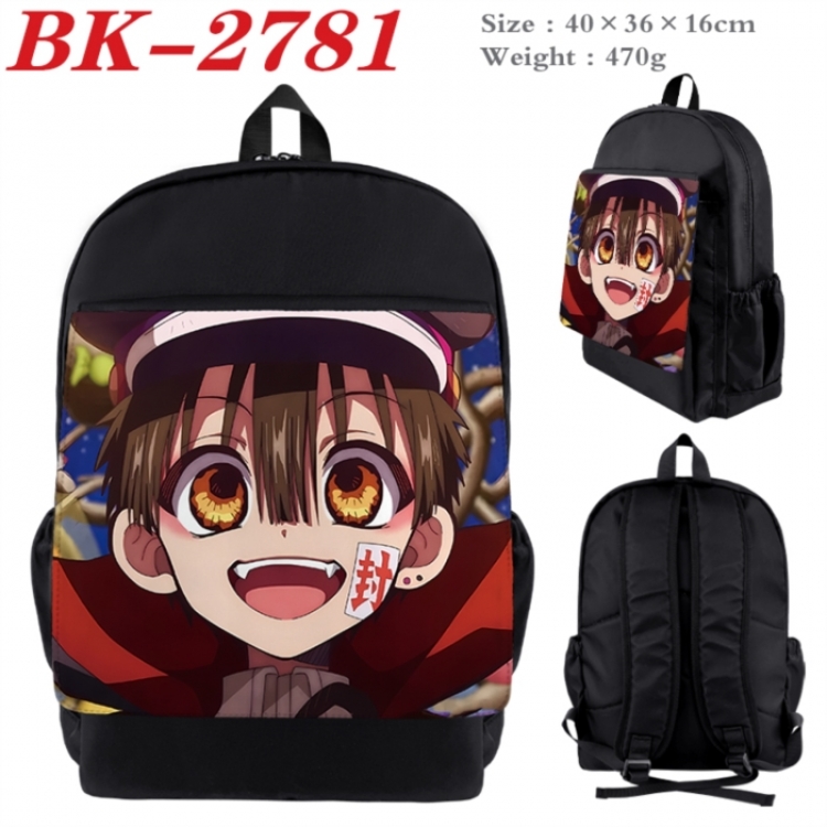 Toilet-bound Hanako-kun Waterproof nylon canvas flip color picture backpack 40X36X16CM
