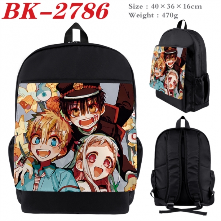 Toilet-bound Hanako-kun Waterproof nylon canvas flip color picture backpack 40X36X16CM