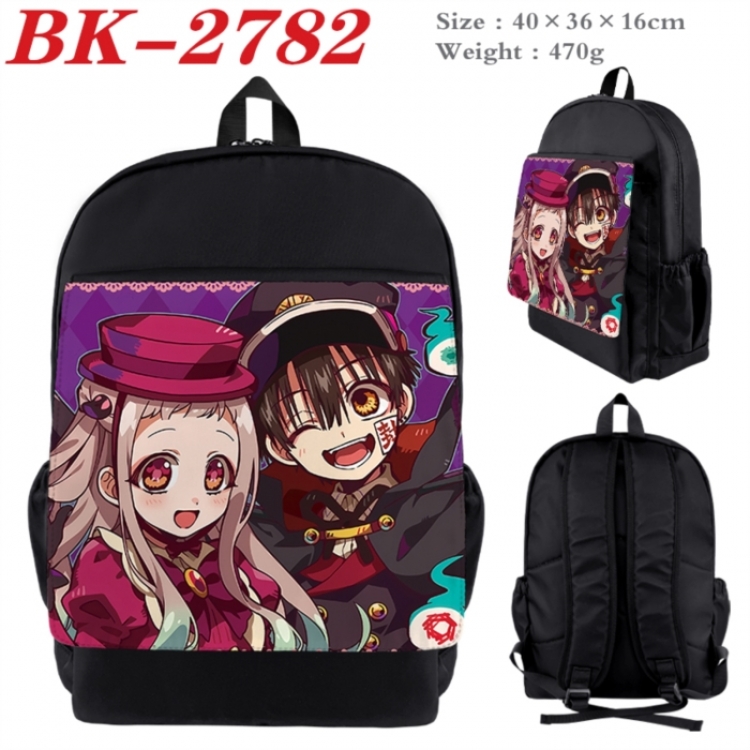 Toilet-bound Hanako-kun Waterproof nylon canvas flip color picture backpack 40X36X16CM