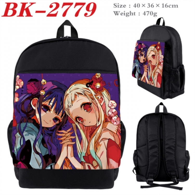 Toilet-bound Hanako-kun Waterproof nylon canvas flip color picture backpack 40X36X16CM