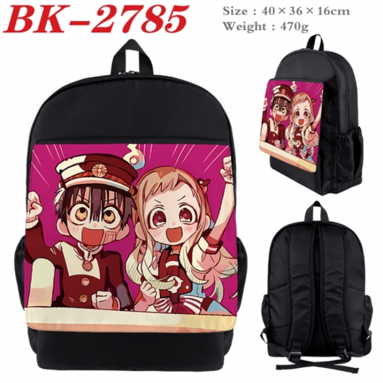 Toilet-bound Hanako-kun Waterproof nylon canvas flip color picture backpack 40X36X16CM