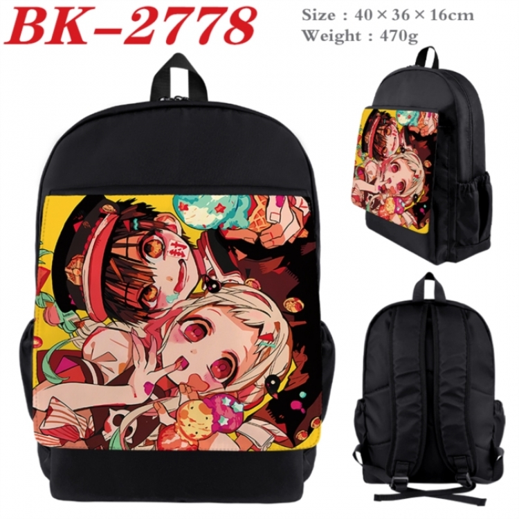 Toilet-bound Hanako-kun Waterproof nylon canvas flip color picture backpack 40X36X16CM