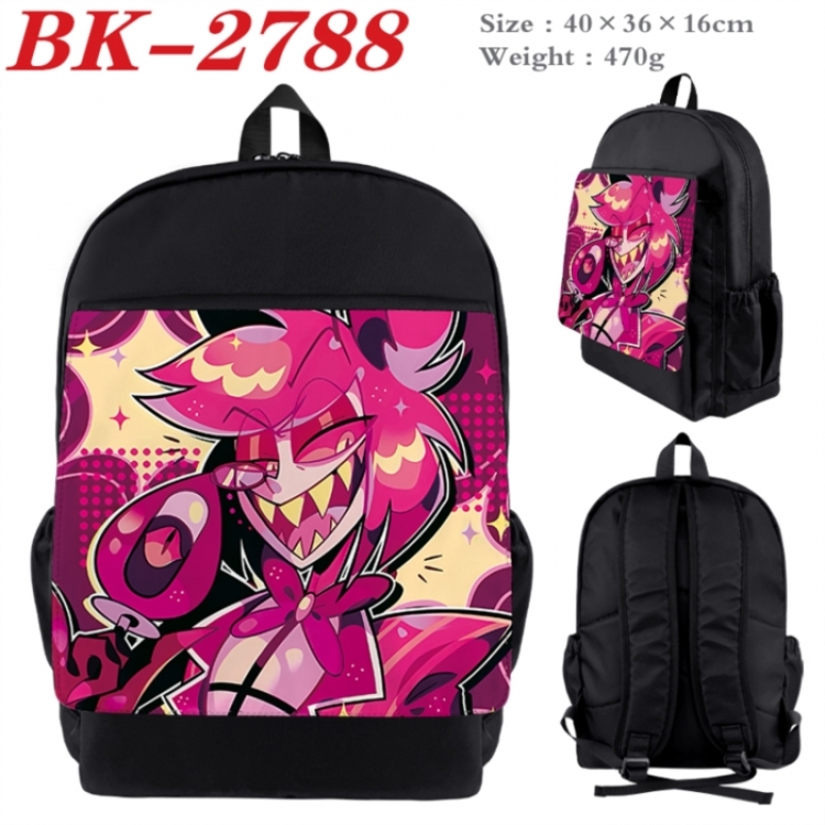 Hazbin Hotel Waterproof nylon canvas flip color picture backpack 40X36X16CM