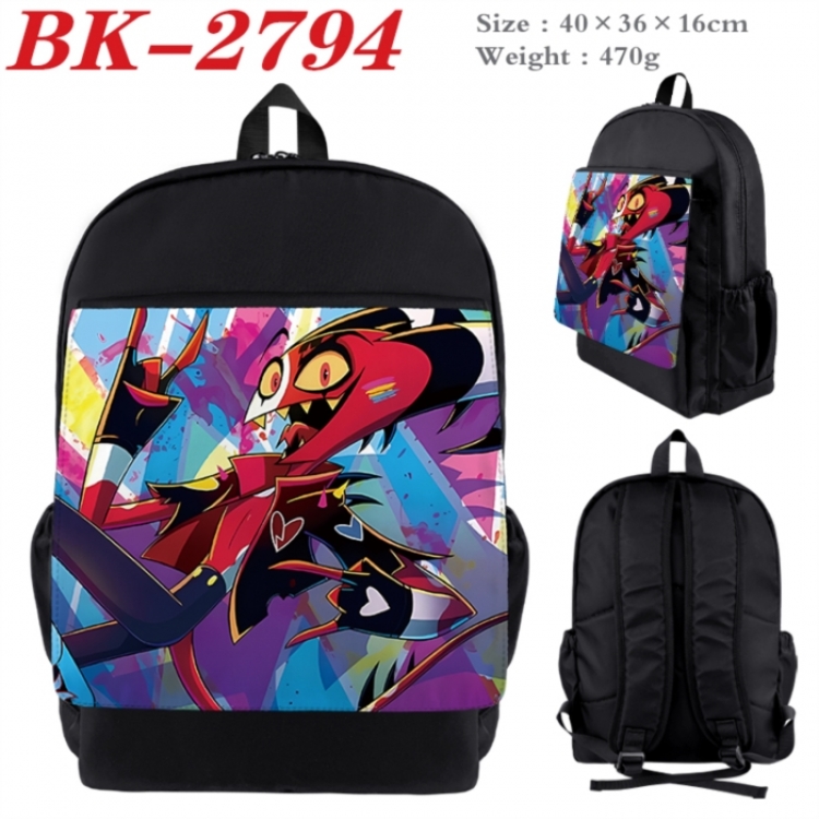 Hazbin Hotel Waterproof nylon canvas flip color picture backpack 40X36X16CM