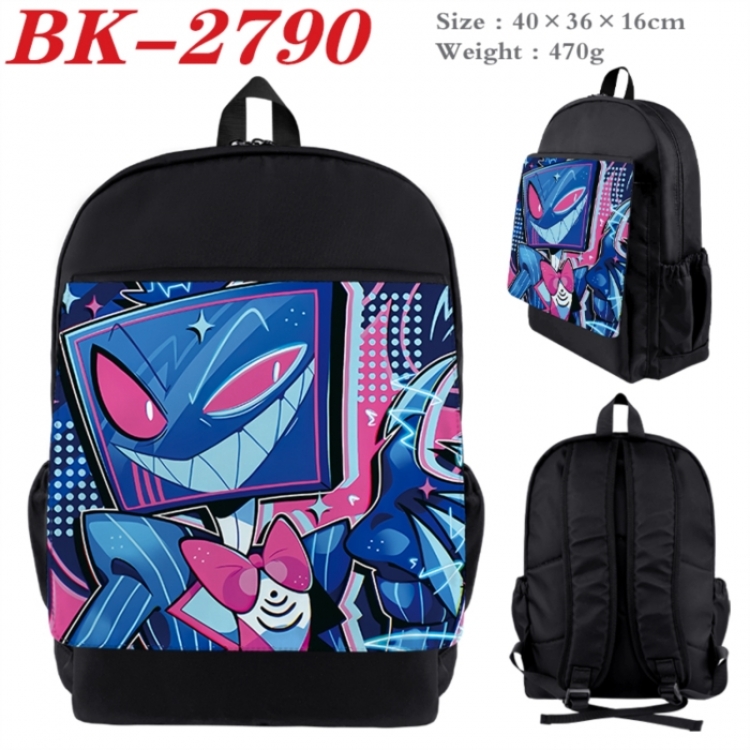 Hazbin Hotel Waterproof nylon canvas flip color picture backpack 40X36X16CM