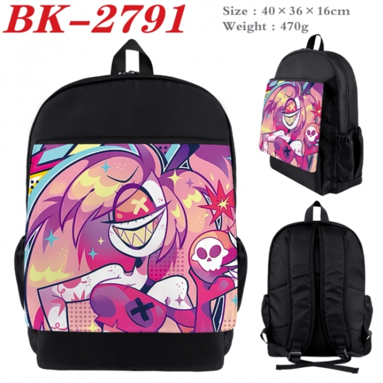 Hazbin Hotel Waterproof nylon canvas flip color picture backpack 40X36X16CM