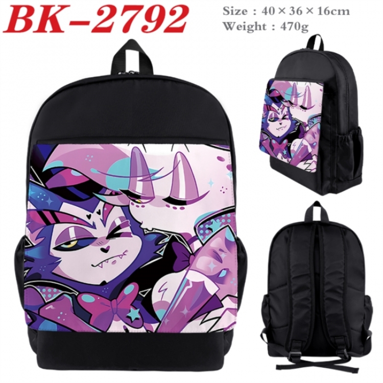 Hazbin Hotel Waterproof nylon canvas flip color picture backpack 40X36X16CM