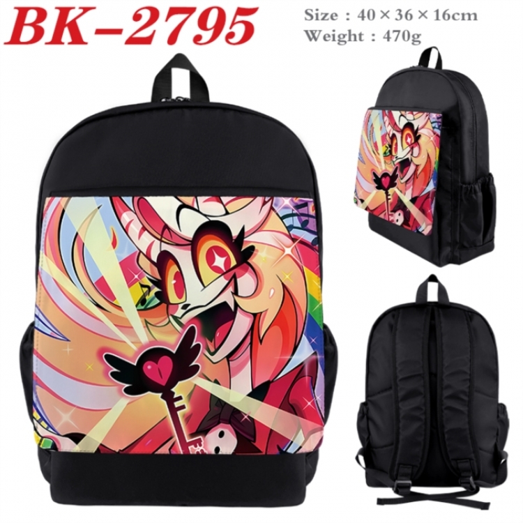 Hazbin Hotel Waterproof nylon canvas flip color picture backpack 40X36X16CM