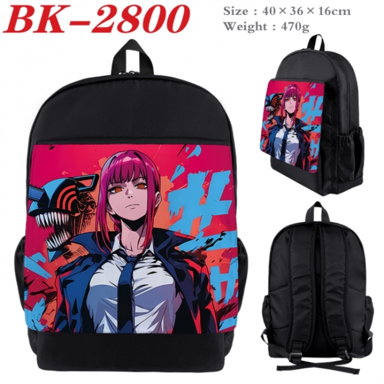 Chainsaw man Waterproof nylon canvas flip color picture backpack 40X36X16CM