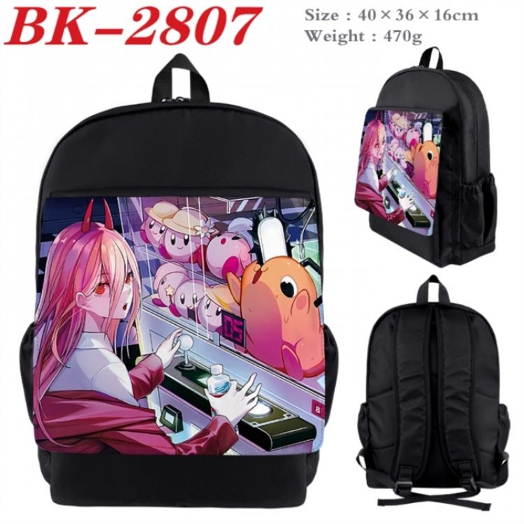 Chainsaw man Waterproof nylon canvas flip color picture backpack 40X36X16CM