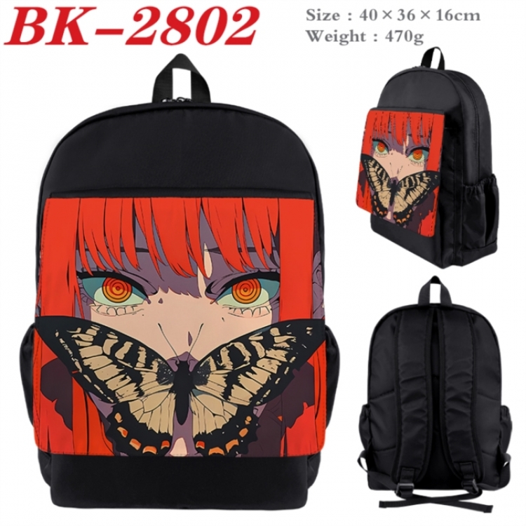 Chainsaw man Waterproof nylon canvas flip color picture backpack 40X36X16CM