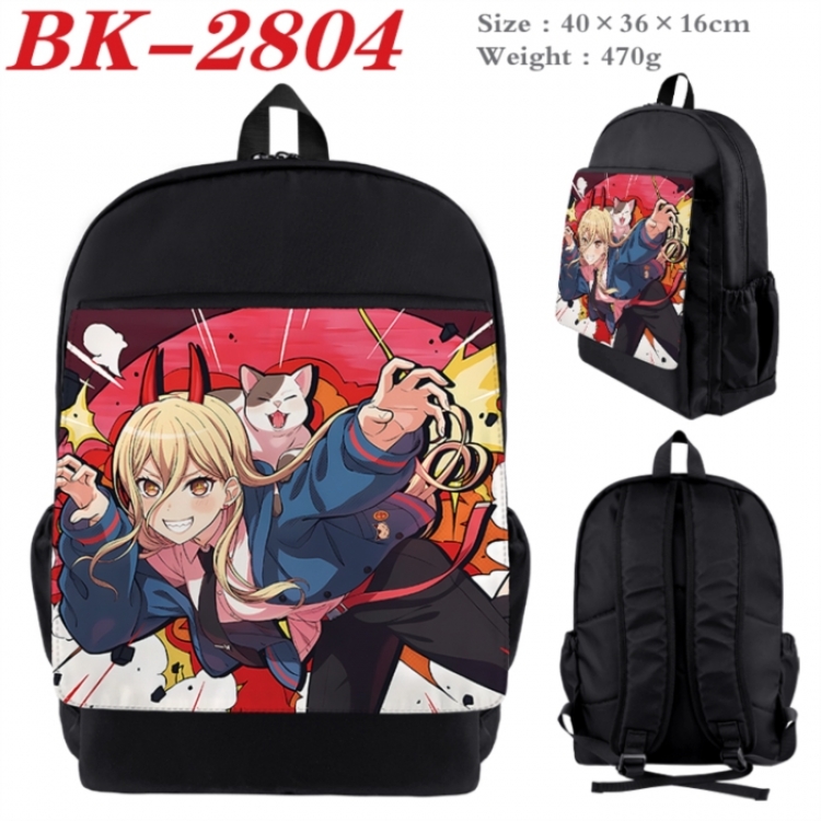 Chainsaw man Waterproof nylon canvas flip color picture backpack 40X36X16CM
