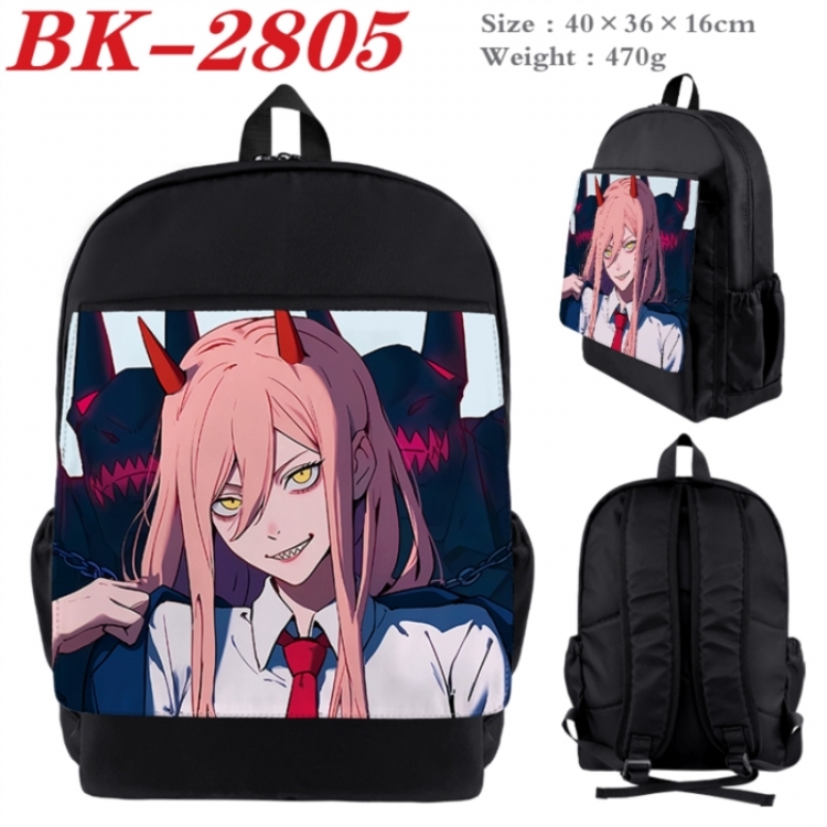 Chainsaw man Waterproof nylon canvas flip color picture backpack 40X36X16CM