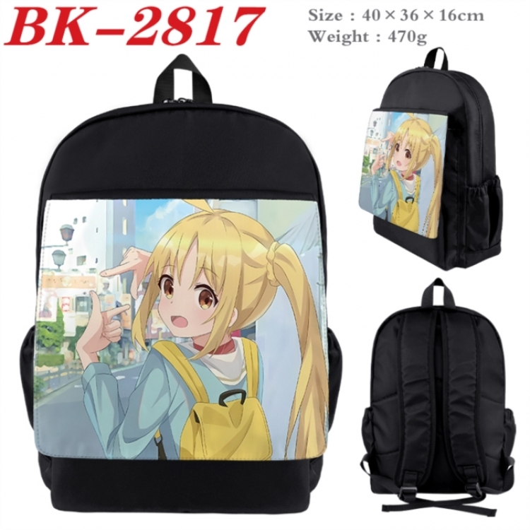BOCCHI THE ROCK! Waterproof nylon canvas flip color picture backpack 40X36X16CM