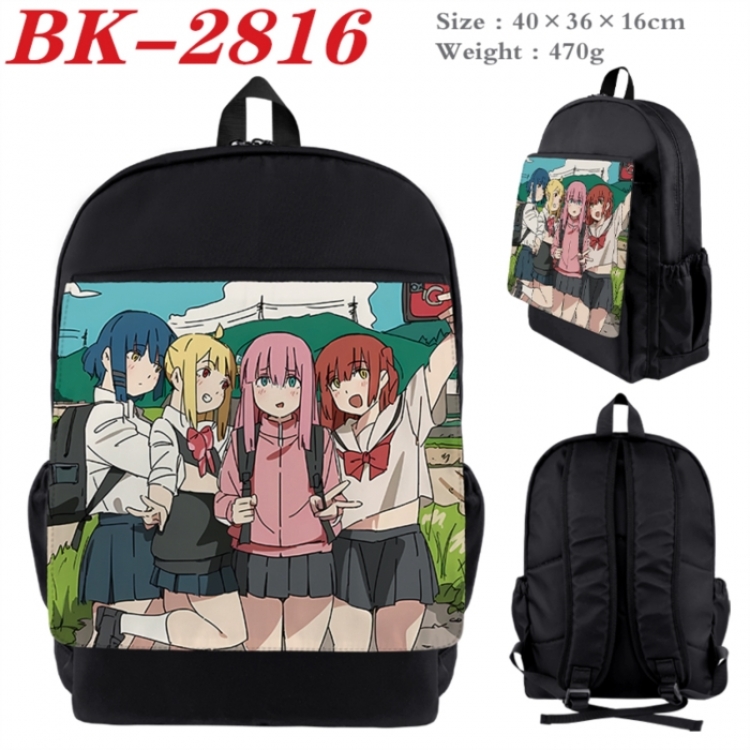 BOCCHI THE ROCK! Waterproof nylon canvas flip color picture backpack 40X36X16CM