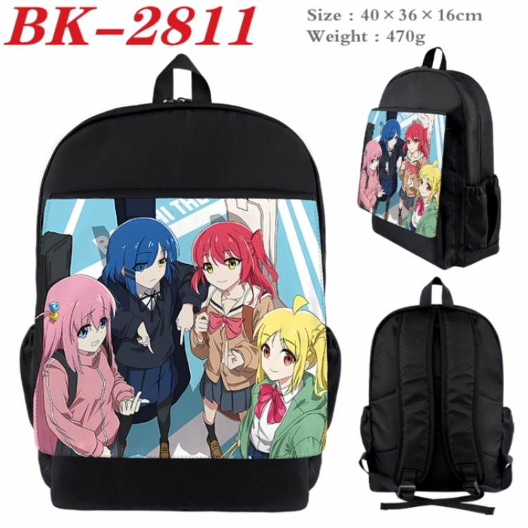 BOCCHI THE ROCK! Waterproof nylon canvas flip color picture backpack 40X36X16CM