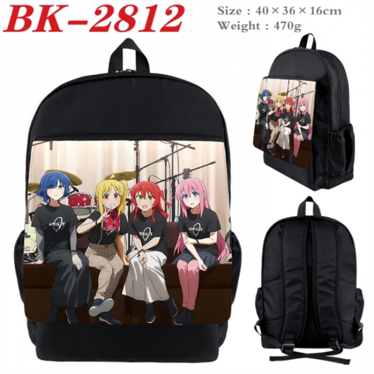 BOCCHI THE ROCK! Waterproof nylon canvas flip color picture backpack 40X36X16CM