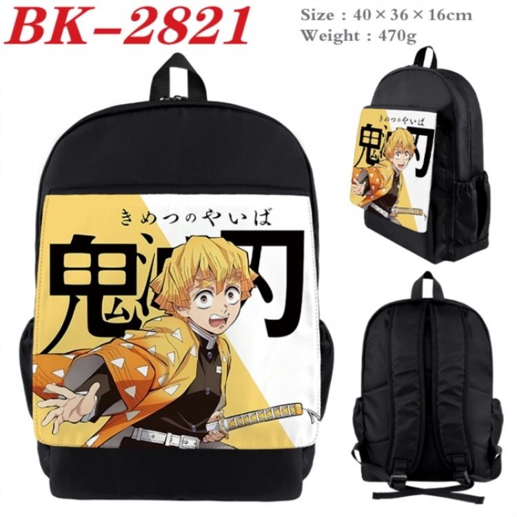 Demon Slayer Kimets Waterproof nylon canvas flip color picture backpack 40X36X16CM
