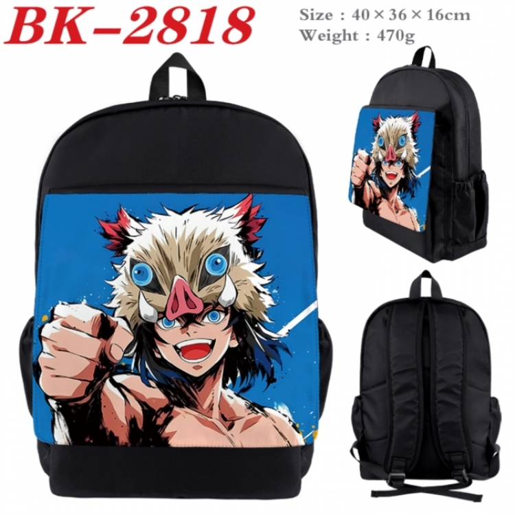 Demon Slayer Kimets Waterproof nylon canvas flip color picture backpack 40X36X16CM