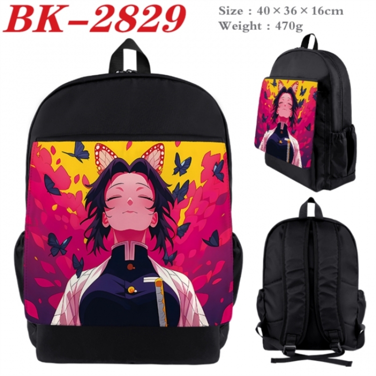 Demon Slayer Kimets Waterproof nylon canvas flip color picture backpack 40X36X16CM