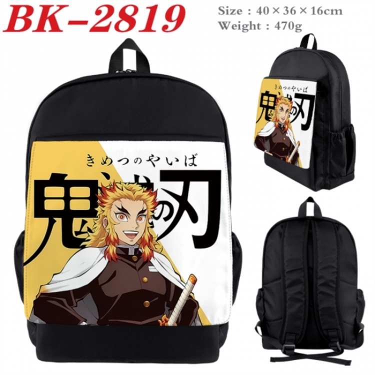Demon Slayer Kimets Waterproof nylon canvas flip color picture backpack 40X36X16CM