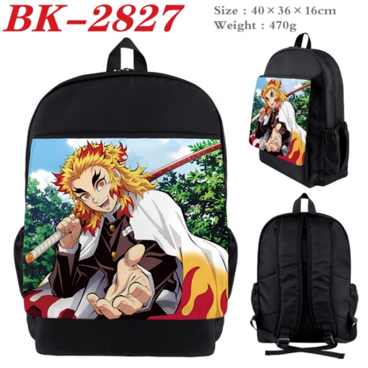 Demon Slayer Kimets Waterproof nylon canvas flip color picture backpack 40X36X16CM